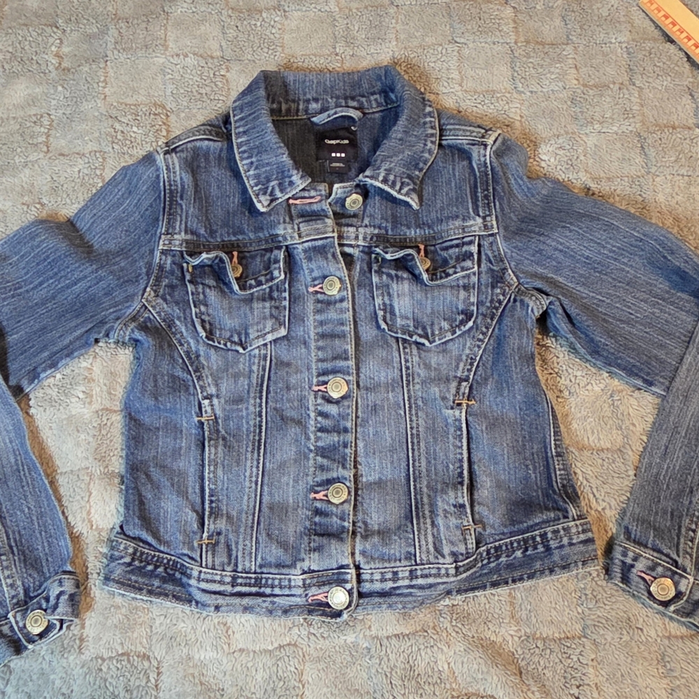Y2K Gap Kids Jean Jacket Pink Threading-girls LG - Picture 9 of 11
